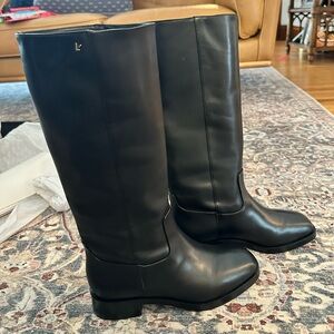NWT Larroude Black Annie Leather Boots-8.5